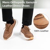 image:imageOrthoComfoot Mens Orthopedic Leather Dress Walking Shoes Comfortable Arch Support Oxfords for Plantar Fasciitis Casual Orthotic Thick Sole Sneakers for Foot and Heel Pain ReliefW2brown