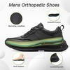 image:imageOrthoComfoot Mens Orthopedic Leather Dress Walking Shoes Comfortable Arch Support Plantar Fasciitis Flat Feet Sneakers Casual Business Work Orthotic Thick Sole Foot Heel Pain Relief OxfordsW1black