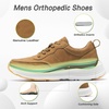 image:imageOrthoComfoot Mens Orthopedic Leather Dress Walking Shoes Comfortable Arch Support Plantar Fasciitis Flat Feet Sneakers Casual Business Work Orthotic Thick Sole Foot Heel Pain Relief OxfordsW2brown