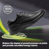 image:imageOrthoComfoot Mens Orthopedic Leather Dress Walking Shoes Comfortable Plantar Fasciitis Fashion Sneakers with Arch Support Casual Flat Feet Business Work Shoes for Foot and Heel Pain ReliefW1black