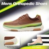 image:imageOrthoComfoot Mens Orthopedic Leather Dress Walking Shoes Comfortable Plantar Fasciitis Fashion Sneakers with Arch Support Casual Flat Feet Business Work Shoes for Foot and Heel Pain ReliefW2brown