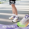 image:imageOrthoComfoot Mens Orthopedic Plantar Fasciitis Sneakers Comfortable High Arch Support Running Shoes for Walking Lightweight Casual Tennis Shoes Relief Flat Feet Heel PainW3white Purple