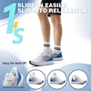 image:imageOrthoComfoot Mens Orthopedic Plantar Fasciitis Sneakers Comfortable High Arch Support Running Shoes for Walking Lightweight Casual Tennis Shoes Relief Flat Feet Heel PainW2white Blue