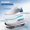 image:imageOrthoComfoot Mens Orthopedic Plantar Fasciitis Sneakers Comfortable High Arch Support Running Shoes for Walking Lightweight Casual Tennis Shoes Relief Flat Feet Heel PainW2white Blue
