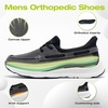 image:imageOrthoComfoot Mens Orthopedic Slip On Loafers Comfortable Arch Support Loafers for Plantar Fasciitis Orthotic Flat Feet Casual Walking Shoes for Foot and Heel Pain ReliefW2black