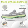 image:imageOrthoComfoot Mens Orthopedic Slip On Loafers Comfortable Arch Support Loafers for Plantar Fasciitis Orthotic Flat Feet Casual Walking Shoes for Foot and Heel Pain ReliefW3light Grey