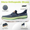 image:imageOrthoComfoot Mens Orthopedic Slip On Loafers Comfortable Arch Support Loafers for Plantar Fasciitis Orthotic Flat Feet Casual Walking Shoes for Foot and Heel Pain ReliefW1denim