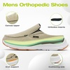 image:imageOrthoComfoot Mens Orthopedic SlipOn Loafers Walking Shoes Casual Comfortable Arch Support Slippers for Plantar Fasciitis Soft Canvas Orthotic Shoes for Foot and Heel Pain ReliefW3khaki