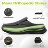image:imageOrthoComfoot Mens Orthopedic SlipOn Loafers Walking Shoes Casual Comfortable Arch Support Slippers for Plantar Fasciitis Soft Canvas Orthotic Shoes for Foot and Heel Pain ReliefW2black