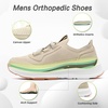 image:imageOrthoComfoot Mens Orthopedic SlipOn Loafers Walking Shoes Comfortable Casual Arch Support Plantar Fasciitis Thick Sneakers Breathable Work Tennis Orthotic Flat Feet Shoes for Foot Pain ReliefW2beige