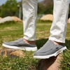 image:imageOrthoComfoot Mens Orthopedic SlipOn Loafers Walking Shoes with Arch Support Casual Plantar Fasciitis Slippers for Flat Feet Comfortable Orthotic Shoes for Foot and Heel Pain ReliefW10grey