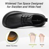 image:imageOrthoComfoot Mens Orthopedic Wide Leather Dress Walking Shoes Diabetic Plantar Fasciitis Arch Support Comfortable Sneakers Business Work Adjustable Fit Orthotic Casual Heel Foot Pain Relief OxfordsK1black