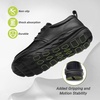 image:imageOrthoComfoot Mens Orthopedic Wide Leather Dress Walking Shoes Diabetic Plantar Fasciitis Arch Support Comfortable Sneakers Business Work Adjustable Fit Orthotic Casual Heel Foot Pain Relief OxfordsK1black