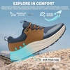 image:imageOrthoComfoot Mens Orthopedic Wide Toe Plantar Fasciitis Shoes Comfortable High Arch Support Trail Running Shoes for Walking amp Hiking Orthotic Tennis Sneakers Relief Flat Feet Feet PainW2blue Brown