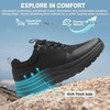 image:imageOrthoComfoot Mens Orthopedic Wide Toe Plantar Fasciitis Shoes Comfortable High Arch Support Trail Running Shoes for Walking amp Hiking Orthotic Tennis Sneakers Relief Flat Feet Feet PainW1black