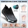 image:imageOrthoComfoot Mens Orthopedic Wide Trail Hiking Shoes Comfortable Arch Support Plantar Fasciitis Orthotic Casual Walking Shoes Breathable AllTerrain NonSlip Sneakers for Foot and Heel Pain ReliefK1black