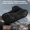 image:imageOrthoComfoot Mens Orthopedic Wide Waterproof Hiking Boots Comfortable Arch Support Plantar Fasciitis Ankle Support Mid Trekking Boots Orthotic Non Slip Trail Shoes for Foot amp Heel Pain ReliefBlack