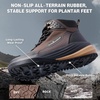 image:imageOrthoComfoot Mens Orthopedic Wide Waterproof Hiking Boots Comfortable Arch Support for Plantar Fasciitis Trail Running ShoesOrthotic NonSlip Work Mid Ankle Boots for Foot and Heel Pain ReliefK1brown