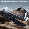 image:imageOrthoComfoot Mens Orthopedic Wide Waterproof Hiking Boots Comfortable Arch Support for Plantar Fasciitis Trail Running ShoesOrthotic NonSlip Work Mid Ankle Boots for Foot and Heel Pain ReliefK1brown