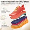 image:imageOrthoComfoot Orthopedic Diabetic Mens Wide Shoes Comfortable Arch Support Running Sneakers Plantar Fasciitis Wide Toe Box Work Tennis Outdoor Walking Shoes for Swollen Feet Heel PainK4orange Red