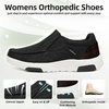 image:imageOrthoComfoot Womens Orthopedic Arch Support SlipOn Loafers Comfortable Plantar Fasciitis Orthotic Walking Shoes for Flat Feet Relief Foot amp Heel Pain Casual Comfort ShoesW8black