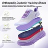 image:imageOrthoComfoot Womens Orthopedic Diabetic Wide Running Shoes Comfortable Casual Arch Support Plantar Fasciitis Fashion Sneakers High Arch Work Tennis Walking ShoesK4purple