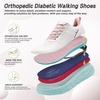 image:imageOrthoComfoot Womens Orthopedic Diabetic Wide Running Shoes Comfortable Casual Arch Support Plantar Fasciitis Fashion Sneakers High Arch Work Tennis Walking ShoesK2pink White