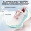 image:imageOrthoComfoot Womens Orthopedic Diabetic Wide Running Shoes Comfortable Casual Arch Support Plantar Fasciitis Fashion Sneakers High Arch Work Tennis Walking ShoesK2pink White