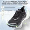 image:imageOrthoComfoot Womens Orthopedic Diabetic Wide Running Shoes Comfortable Casual Arch Support Plantar Fasciitis Fashion Sneakers High Arch Work Tennis Walking ShoesK1black