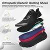 image:imageOrthoComfoot Womens Orthopedic Diabetic Wide Running Shoes Comfortable Casual Arch Support Plantar Fasciitis Fashion Sneakers High Arch Work Tennis Walking ShoesK1black