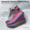 image:imageOrthoComfoot Womens Orthopedic Diabetic Wide Running Shoes Comfortable Casual Arch Support Plantar Fasciitis Orthotic Sneakers Breathable Swollen Work Sports Shoes for Foot and Heel Pain ReliefK2rose Red Gray