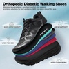 image:imageOrthoComfoot Womens Orthopedic Diabetic Wide Running Shoes Comfortable Casual Arch Support Plantar Fasciitis Orthotic Sneakers Breathable Swollen Work Sports Shoes for Foot and Heel Pain ReliefK1black