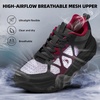 image:imageOrthoComfoot Womens Orthopedic Diabetic Wide Running Shoes Comfortable Casual Arch Support Plantar Fasciitis Orthotic Sneakers Breathable Swollen Work Sports Shoes for Foot and Heel Pain ReliefK2rose Red Gray