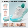 image:imageOrthoComfoot Womens Orthopedic Diabetic Wide Walking Shoes Comfortable Casual Arch Support Orthotic Plantar Fasciitis Sports Sneakers Swollen Feet Running Shoes for Foot and Heel Pain ReliefK2blueWhite