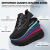 image:imageOrthoComfoot Womens Orthopedic Diabetic Wide Walking Shoes Comfortable Casual Arch Support Orthotic Plantar Fasciitis Sports Sneakers Swollen Feet Running Shoes for Foot and Heel Pain ReliefK1black
