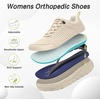 image:imageOrthoComfoot Womens Orthopedic Diabetic Wide Walking Shoes Comfortable Casual Arch Support Plantar Fasciitis Fashion Sneakers Work Tennis Orthotic High Arch Swollen Feet Shoes for Foot Heel PainK2beige