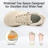 image:imageOrthoComfoot Womens Orthopedic Diabetic Wide Walking Shoes Comfortable Casual Arch Support Plantar Fasciitis Fashion Sneakers Work Tennis Orthotic High Arch Swollen Feet Shoes for Foot Heel PainK2beige
