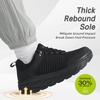 image:imageOrthoComfoot Womens Orthopedic Diabetic Wide Walking Shoes Comfortable Casual Arch Support Plantar Fasciitis Fashion Sneakers Work Tennis Orthotic High Arch Swollen Feet Shoes for Foot Heel PainK1black
