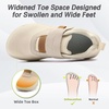 image:imageOrthoComfoot Womens Orthopedic Diabetic Wide Walking Shoes Comfortable Casual Arch Support Plantar Fasciitis Loafers Orthotic High Arch Swollen Feet Adjustable Work Shoes for Ankle and Heel PainK2beige