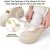 image:imageOrthoComfoot Womens Orthopedic Diabetic Wide Walking Shoes Comfortable Casual Arch Support Plantar Fasciitis Loafers Orthotic High Arch Swollen Feet Adjustable Work Shoes for Ankle and Heel PainK2beige