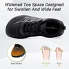 image:imageOrthoComfoot Womens Orthopedic Diabetic Wide Walking Shoes Comfortable Casual Arch Support Plantar Fasciitis Sneakers Tennis Orthotic High Arch Swollen Feet Work Shoes for Ankle and Heel PainK1black
