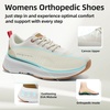image:imageOrthoComfoot Womens Orthopedic Fashion Sneakers Arch Support Comfortable Walking Shoes for Plantar Fasciitis Orthotic Casual Running Sports Sneakers for Ankle amp Foot Pain ReliefW2beige