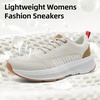 image:imageOrthoComfoot Womens Orthopedic Fashion Sneakers Arch Support Comfortable Walking Shoes for Plantar Fasciitis Orthotic Casual Running Sports Sneakers for Ankle amp Foot Pain ReliefW2beige