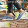 image:imageOrthoComfoot Womens Orthopedic SlipOn Loafers Walking Shoes Comfortable Arch Support Slippers for Plantar Fasciitis Casual Canvas Orthotic Mule Clogs for Foot Heel Pain ReliefW6blueBrown