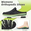 image:imageOrthoComfoot Womens Orthopedic SlipOn Loafers Walking Shoes Comfortable Arch Support Slippers for Plantar Fasciitis Casual Canvas Orthotic Mule Clogs for Foot Heel Pain ReliefW7 BlackWhite