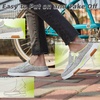image:imageOrthoComfoot Womens Orthopedic SlipOn Loafers Walking Shoes Comfortable Arch Support Slippers for Plantar Fasciitis Casual Canvas Orthotic Mule Clogs for Foot Heel Pain ReliefW1greyLime