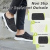 image:imageOrthoComfoot Womens Orthopedic SlipOn Loafers Walking Shoes Comfortable Arch Support Slippers for Plantar Fasciitis Casual Canvas Orthotic Mule Clogs for Foot Heel Pain ReliefW7 BlackWhite