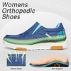 image:imageOrthoComfoot Womens Orthopedic SlipOn Loafers Walking Shoes Comfortable Plantar Fasciitis Loafers with Arch Support for Flat Feet Casual Orthotic Shoes for Foot and Heel Pain ReliefW4blue