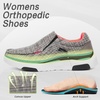 image:imageOrthoComfoot Womens Orthopedic SlipOn Loafers Walking Shoes Comfortable Plantar Fasciitis Loafers with Arch Support for Flat Feet Casual Orthotic Shoes for Foot and Heel Pain ReliefW9lightgrey  Coral