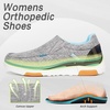 image:imageOrthoComfoot Womens Orthopedic SlipOn Loafers Walking Shoes Comfortable Plantar Fasciitis Loafers with Arch Support for Flat Feet Casual Orthotic Shoes for Foot and Heel Pain ReliefW3grey Blue